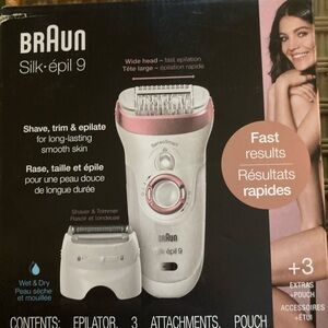 Braun Silk-épil 9 Epilator - White and Pink